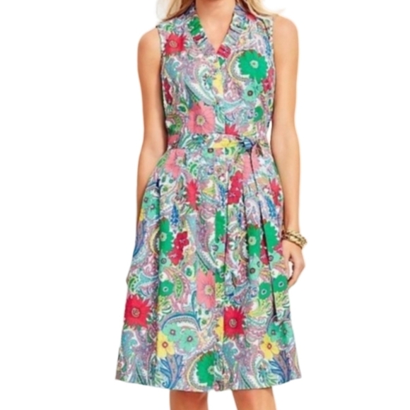 Talbots Dresses & Skirts - Talbots Paisley Floral Pleaded Dress